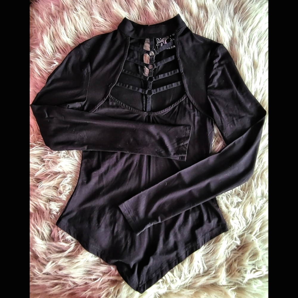 🕸🕷 KillStar Black Cutout Long Sleeve Size XS 🕷🕸